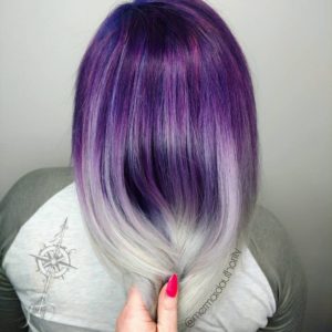 Purple To Silver Bob