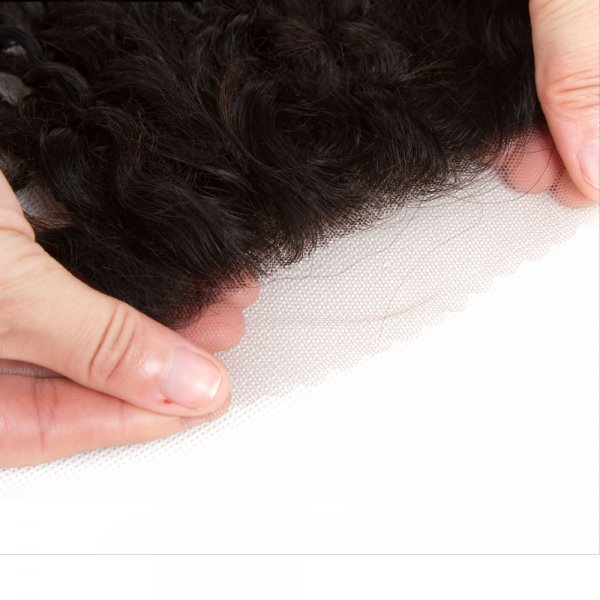 Ombre 1B/4/27 4x4 Lace Closure Deep Curly Human Brazilian Remy Hair