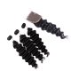 8A 3 Bundles Brazilian Loose Deep Virgin Human Remy Hair Weave With 4x4 Lace Closure