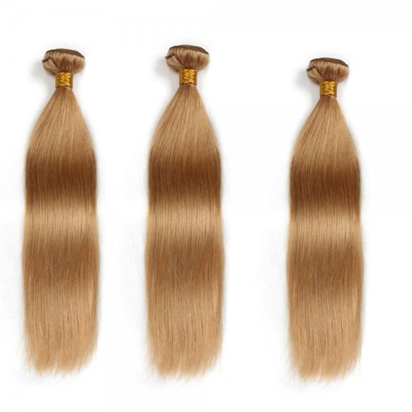 3 Bundles Dyed Brazilian Hair Extensions #27 Color Straight