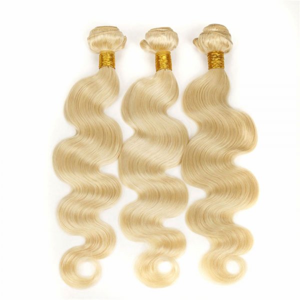 3 Bundles Dyed Hair #613 Blonde Honey Brazilian Human hair Body Wave