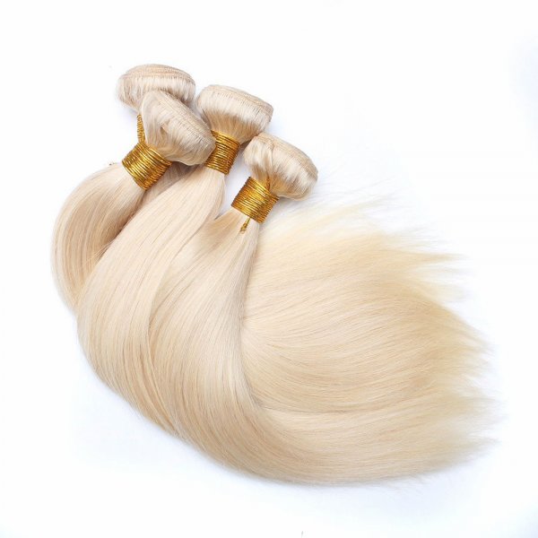 4 Bundles Dyed Hair #613 Blonde Honey Brazilian Human hair Straight