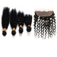 7A 4 Bundles Brazilian Deep Curly Virgin Human Remy Hair Weave With 13x4 Lace Frontal Closure