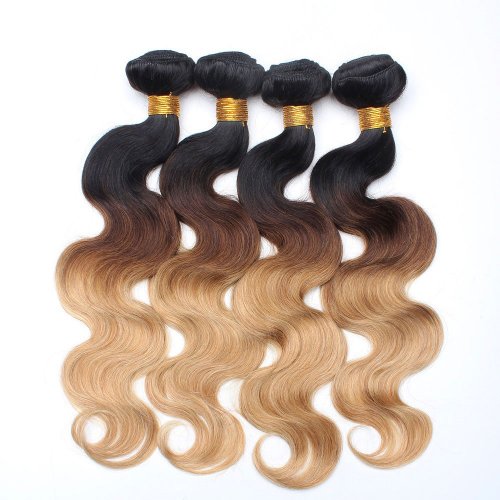 4 Bundles 1B/4/27 Ombre Brazilian Body Wave Human Remy Hair Weave