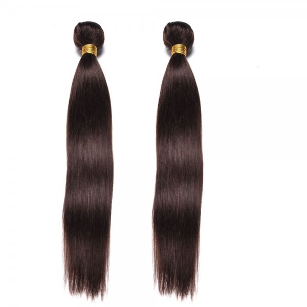 2 Bundles Dyed Brazilian Straight Hair Extensions #2 Color