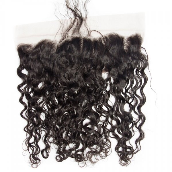 8A 3 Bundles Brazilian Natural Wave Virgin Human Remy Hair Weave With 13x4 Lace Frontal Closure