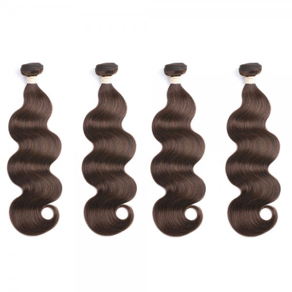 4 Bundles Dyed Brazilian Hair Extensions #4 Color Body Wave On Sale