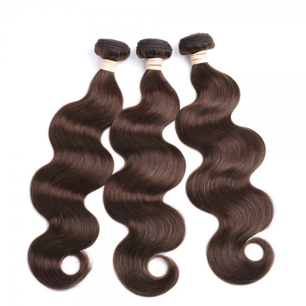 3 Bundles Dyed Brazilian Hair Extensions #4 Color Body Wave On Sale