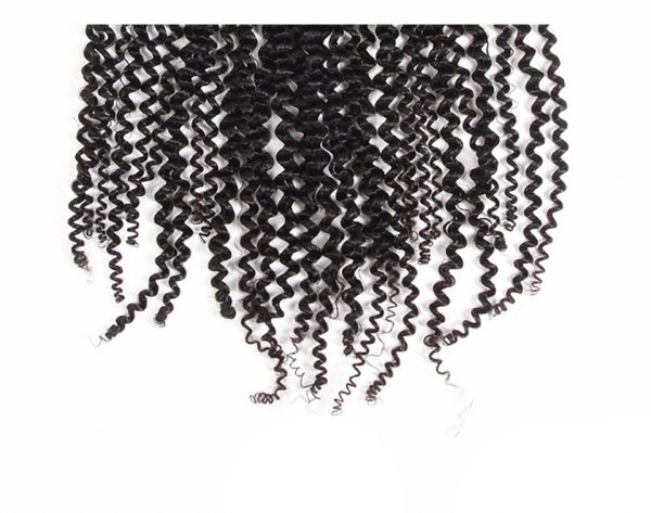 8A 3 Bundles Brazilian Kinky Curly Virgin Human Remy Hair Weave With 13x4 Lace Frontal Closure