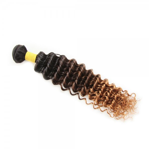1 Bundle 1B/27 Ombre Brazilian Deep Wave Human Remy Hair Weave