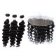 8A 3 Bundles Brazilian Loose Deep Virgin Human Remy Hair Weave With 13x4 Lace Frontal Closure