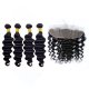 7A 4 Bundles Brazilian Loose Deep Virgin Human Remy Hair Weave With 13x4 Lace Frontal Closure