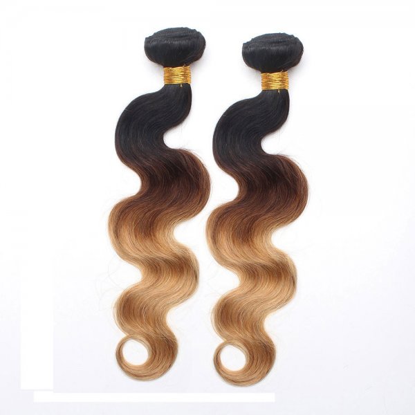 2 Bundles 1B/4/27 Ombre Brazilian Body Wave Human Remy Hair Weave