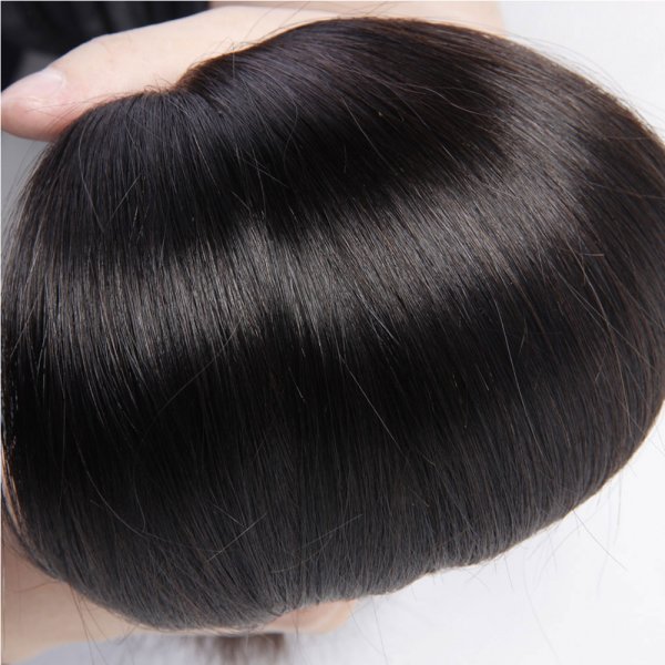 8A 3 Bundles Brazilian Straight Virgin Human Remy Hair Weave With 13x4 Lace Frontal Closure