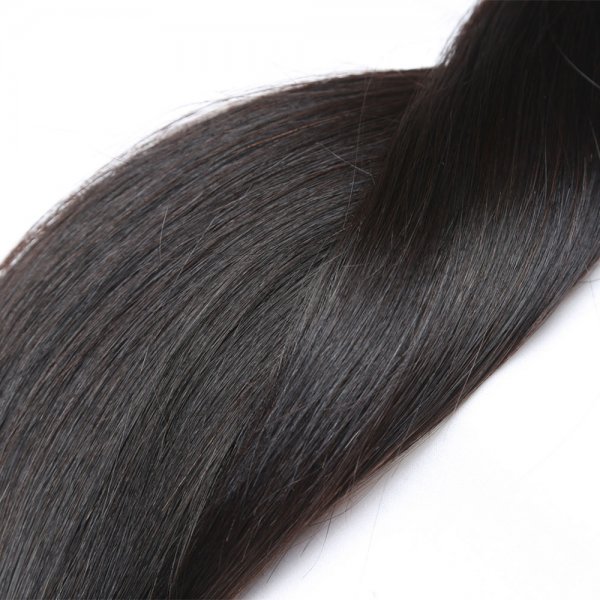 8A 3 Bundles Brazilian Straight Virgin Human Remy Hair Weave With 13x4 Lace Frontal Closure
