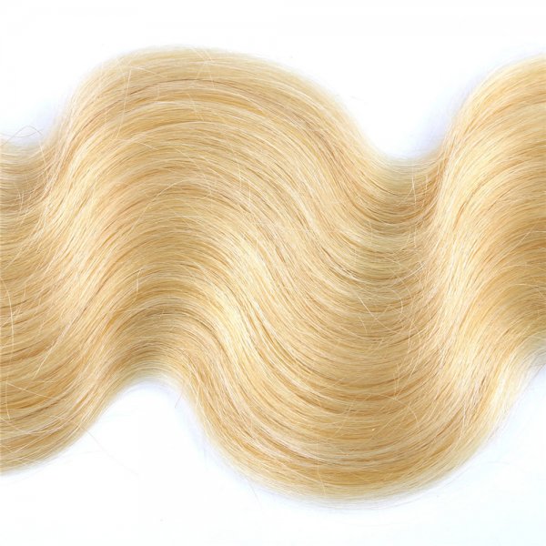 2 Bundles Dyed Hair #613 Blonde Body Wave Brazilian Hair Extensions Human Hair