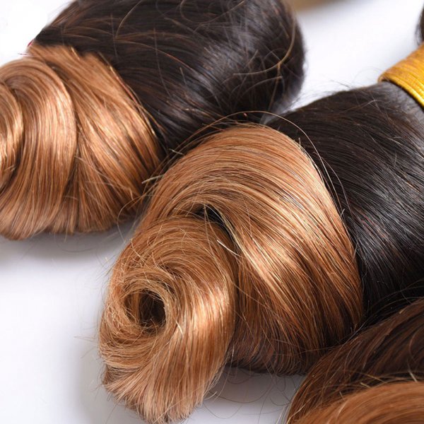 1 Bundle 1B/27 Ombre Brazilian Loose Wave Human Remy Hair Weave