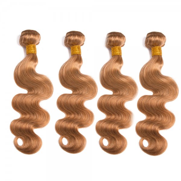 4 Bundles Dyed Brazilian Body Wave Hair Extensions #27 Color