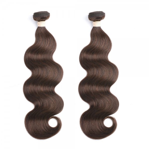 2 Bundles Dyed Brazilian Hair Extensions #4 Color Body Wave On Sale
