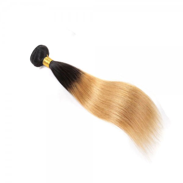 1 Bundle 1B/27 Ombre Brazilian Straight Human Remy Hair Weave