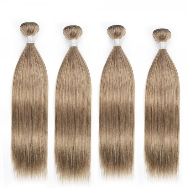 4 Bundles Dyed Brazilian Hair Extensions #8 Color Straight