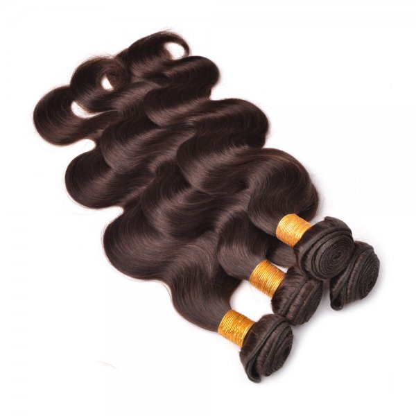 4 Bundles Dyed Body Wave Brazilian Hair Extensions #2 Dark Brown