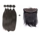 8A 4 Bundles Brazilian Straight Virgin Human Remy Hair Weave With 13x4 Lace Frontal Closure