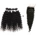 8A 4 Bundles Brazilian Deep Wave Virgin Human Remy Hair Weave With 4x4 Lace Closure