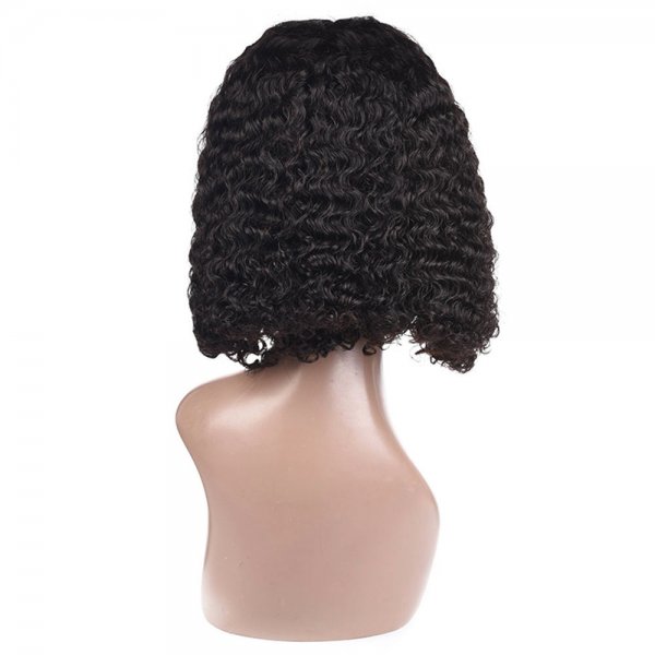 Short Human Hair Lace Front Bob Wigs Brazilian Deep Curly Fashion Style Remy Virgin Hair