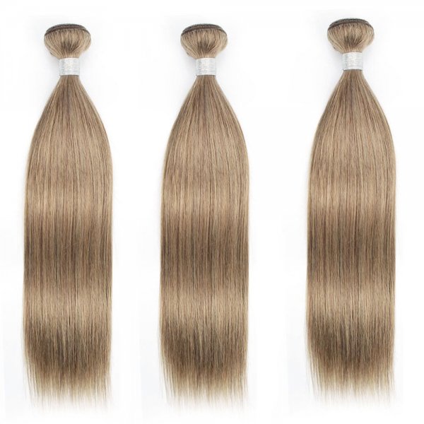 3 Bundles Dyed Brazilian Hair Extensions #8 Color Straight