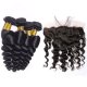 7A 4 Bundles Brazilian Loose Wave Virgin Human Remy Hair Weave With 13x4 Lace Frontal Closure
