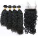 7A 4 Bundles Brazilian Natural Wave Virgin Human Remy Hair Weave With 4x4 Lace Closure