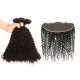 8A 3 Bundles Brazilian Kinky Curly Virgin Human Remy Hair Weave With 13x4 Lace Frontal Closure