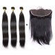 7A 3 Bundles Brazilian Straight Virgin Human Remy Hair Weave With 13x4 Lace Frontal Closure
