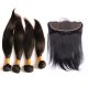 7A 4 Bundles Brazilian Straight Virgin Human Remy Hair Weave With 13x4 Lace Frontal Closure