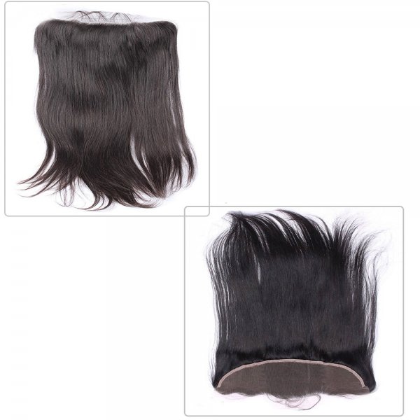 8A 3 Bundles Brazilian Straight Virgin Human Remy Hair Weave With 13x4 Lace Frontal Closure