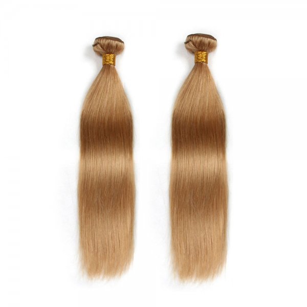 2 Bundles Dyed Brazilian Hair Extensions #27 Color Straight