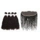 8A 4 Bundles Brazilian Kinky Curly Virgin Human Remy Hair Weave With 13x4 Lace Frontal Closure