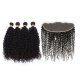7A 4 Bundles Brazilian Kinky Curly Virgin Human Remy Hair Weave With 13x4 Lace Frontal Closure