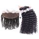 8A 3 Bundles Brazilian Deep Curly Virgin Human Remy Hair Weave With 13x4 Lace Frontal Closure