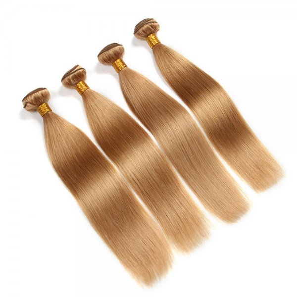 4 Bundles Dyed Brazilian Hair Extensions #27 Color Straight
