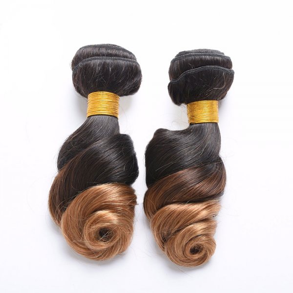 1 Bundle 1B/27 Ombre Brazilian Loose Wave Human Remy Hair Weave